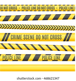 Police Line Set. Different Variants. Vector illustration