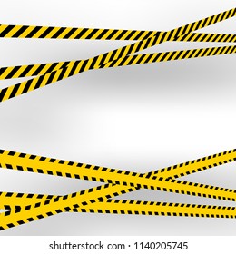 Police Line Set  in perspective on a white background Vector illustration