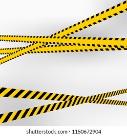 Police Line Set. Vector illustration 3D