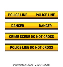 Police Line Set In Yellow Black Color And Rectangle Shape For Danger Sign
