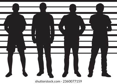 Polizeiaufstellung Silhouette Vektorgrafik