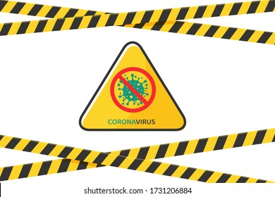 Vector de línea policial Barricade la zona de entrada para evitar la propagación del virus de la corona.