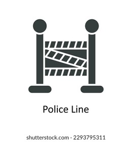 Police Line Vector   Solid Icons. Simple stock illustration stock