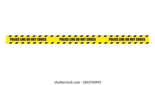 Police line ( warning tape )  flat vector illustration
