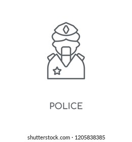 Police linear icon. Police concept stroke symbol design. Thin graphic elements vector illustration, outline pattern on a white background, eps 10.