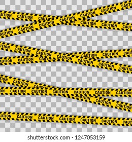 Police lines isolated. Warning tapes. Danger signs. Vector illustration. EPS10
