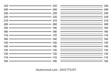 Police lineup mugshot blank form background for design vector illustration. Editable and Scalable.