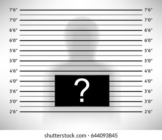 Police lineup or mugshot template with anonymous shadow. Vector illustration