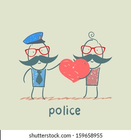 Police listen to a man in love