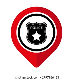 police location sign on white background
