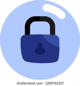 Police lock, illustration, vector on white background.