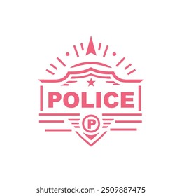 design do logotipo policial e tampletes vetoriais