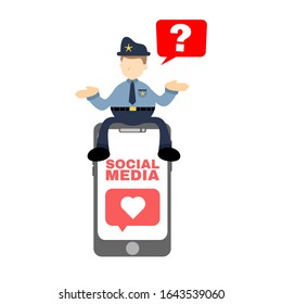 police and love icon media social  flat design illustration good use for presentation
