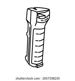 Police Mace Pepper Spray Part of Police Equipment and Accessories Hand Drawn Icon Set Vector.