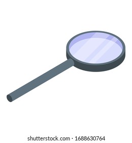 Polizei-Lupe-Symbol. Isometrisch zur Vektorillustration der Polizei-Lupe Symbol für Webdesign einzeln auf weißem Hintergrund