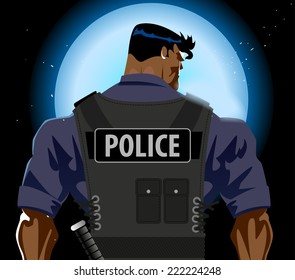 Police man back