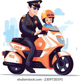 police man with a carefree child