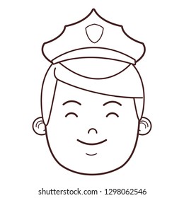 police man face cartoon
