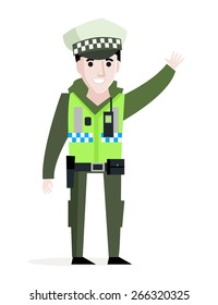 a police man with a green bulletproof vest
