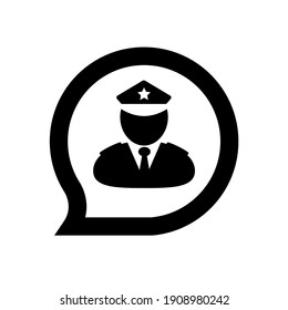 Police Man Icon On White Background