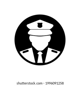 police man icon on white background