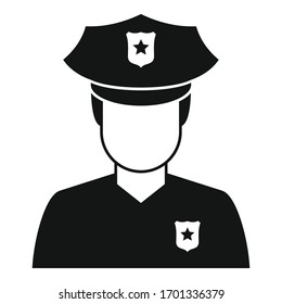 Police man icon. Simple illustration of police man vector icon for web design isolated on white background