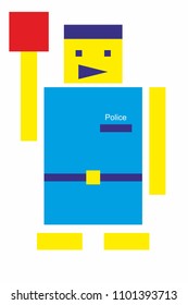 police man officer icon vector design element isolated illustration