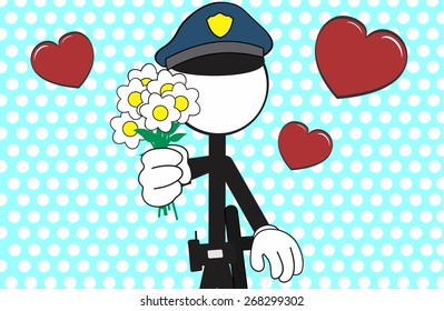 police man pictogram cartoon background in vector format very easy to edit
