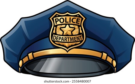 A police man, policeman cop hat or cap cartoon icon 