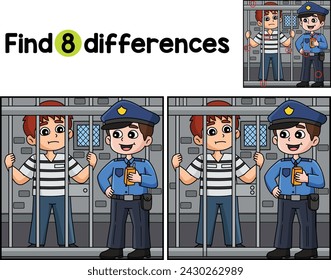 Police Man and Prisoner Find The Differences