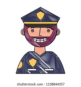 police man in uniform character