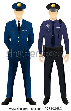 Police man uniform graphic vector