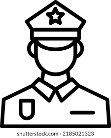 Police Man Vector Line Icon Design