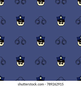 Police manacles seamless pattern