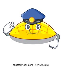 Police mango slices isolated on the mascot