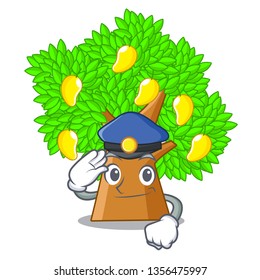 Police mango tree isolated with the mascot