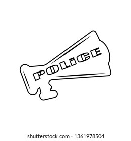 police megaphone icon. Element of Police for mobile concept and web apps icon. Outline, thin line icon for website design and development, app development