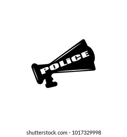 police megaphone icon. Element of police profession icon. Premium quality graphic design icon. Signs and symbols collection icon for websites, web design, mobile app on white background