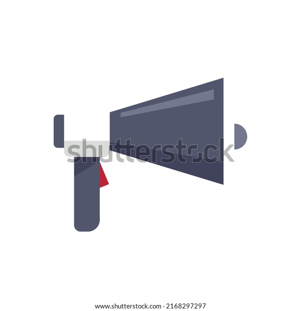 Police megaphone icon. Flat\
illustration of police megaphone vector icon isolated on white\
background