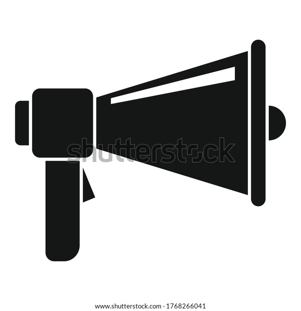 Police\
megaphone icon. Simple illustration of police megaphone vector icon\
for web design isolated on white\
background