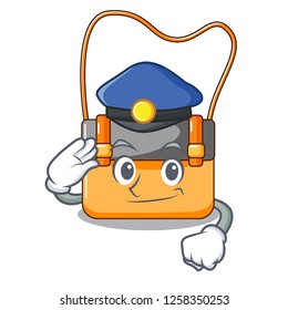 Police messenger bag on a isolated mascot