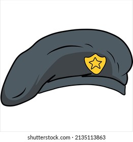 Police Military Beret Cap, , which could be placed on any head character and use it as traits for your nft collection.