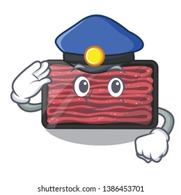 Police minced meat isolated in the character