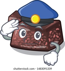 Police mizuyoukan served in a mascot plate