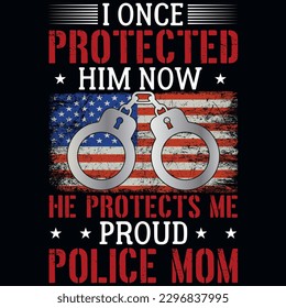 Police mom graphics tshirt design 