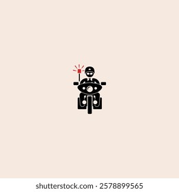 Police Motorbike icon flat vector design.