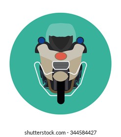 Police Motorcycle Colored Vector Icon
