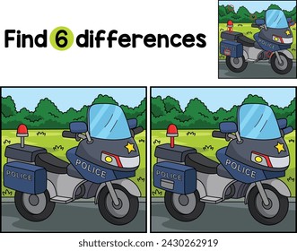 Police Motorcycle Find The Differences