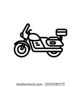 Vector del icono de la motocicleta de la policía, icono del estilo de la línea