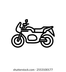 police motorcycle icon vector, line style icon